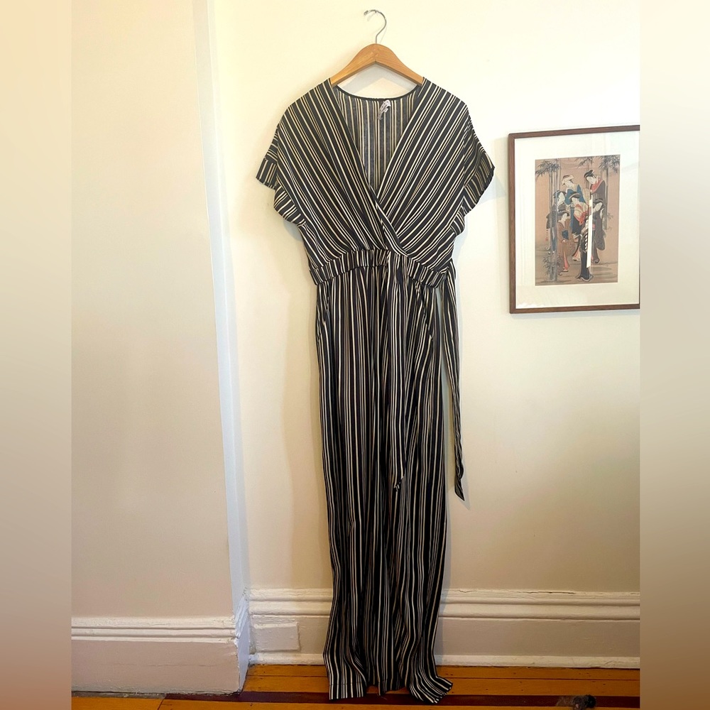 SUNCOO Paris silky black and white jumpsuit size S